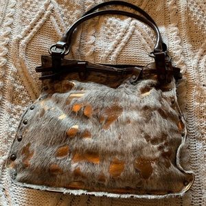 Hyde fur and leather tote by Maurizio Taiuti